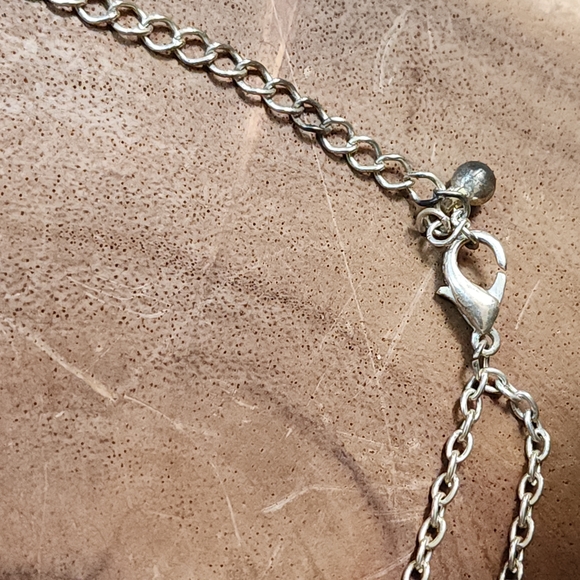 Choker Necklace With Blue Glass, Clear Acrylic & Silver Toned Star Charms - Picture 6 of 8